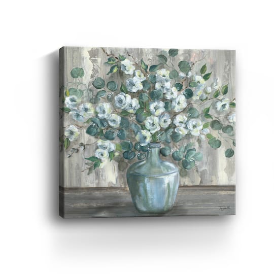 Apple Blossom Jug Square Canvas Giclee